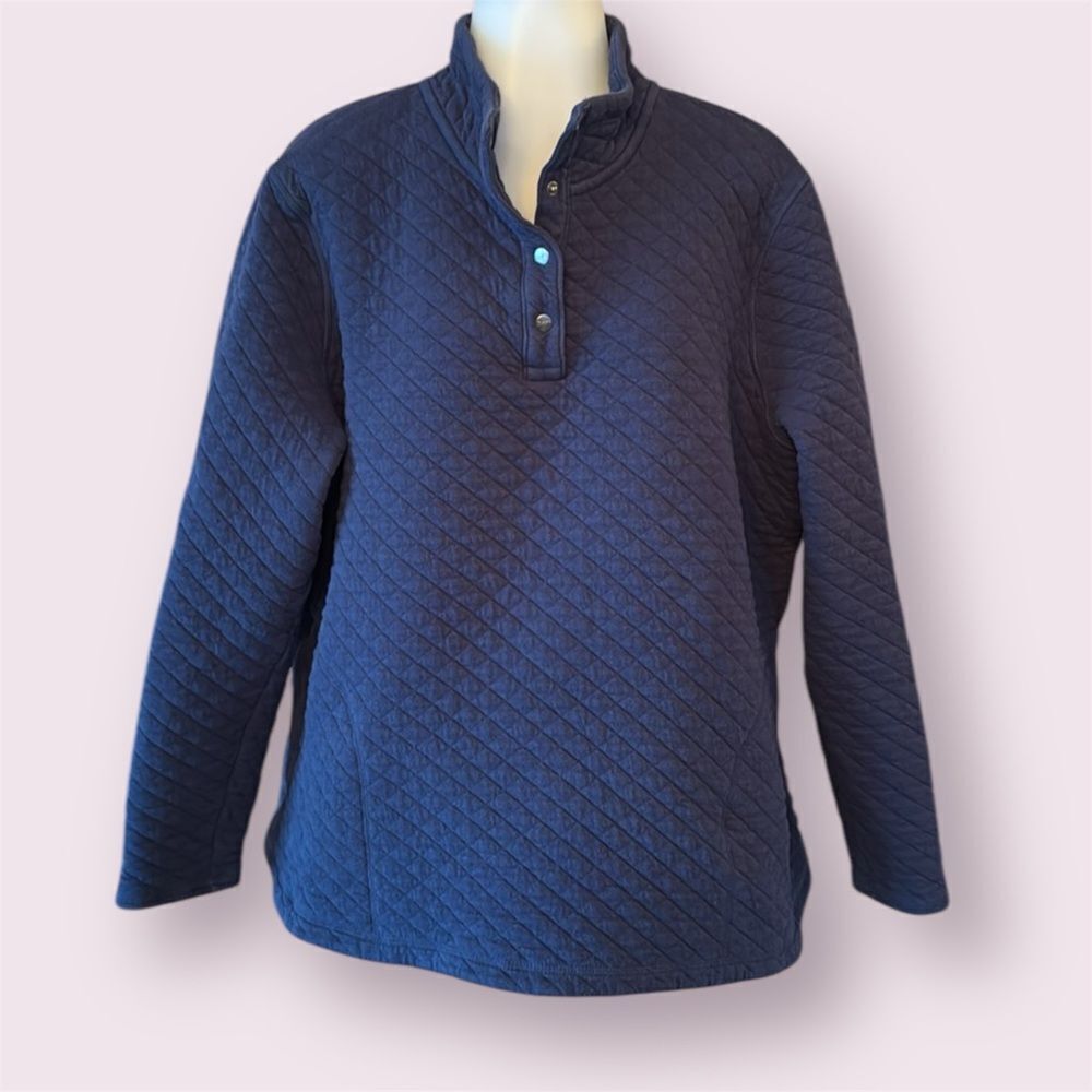 DULUTH Trading Company Quilted Snap Pullover Sweatshirt - Picture 1 of 12